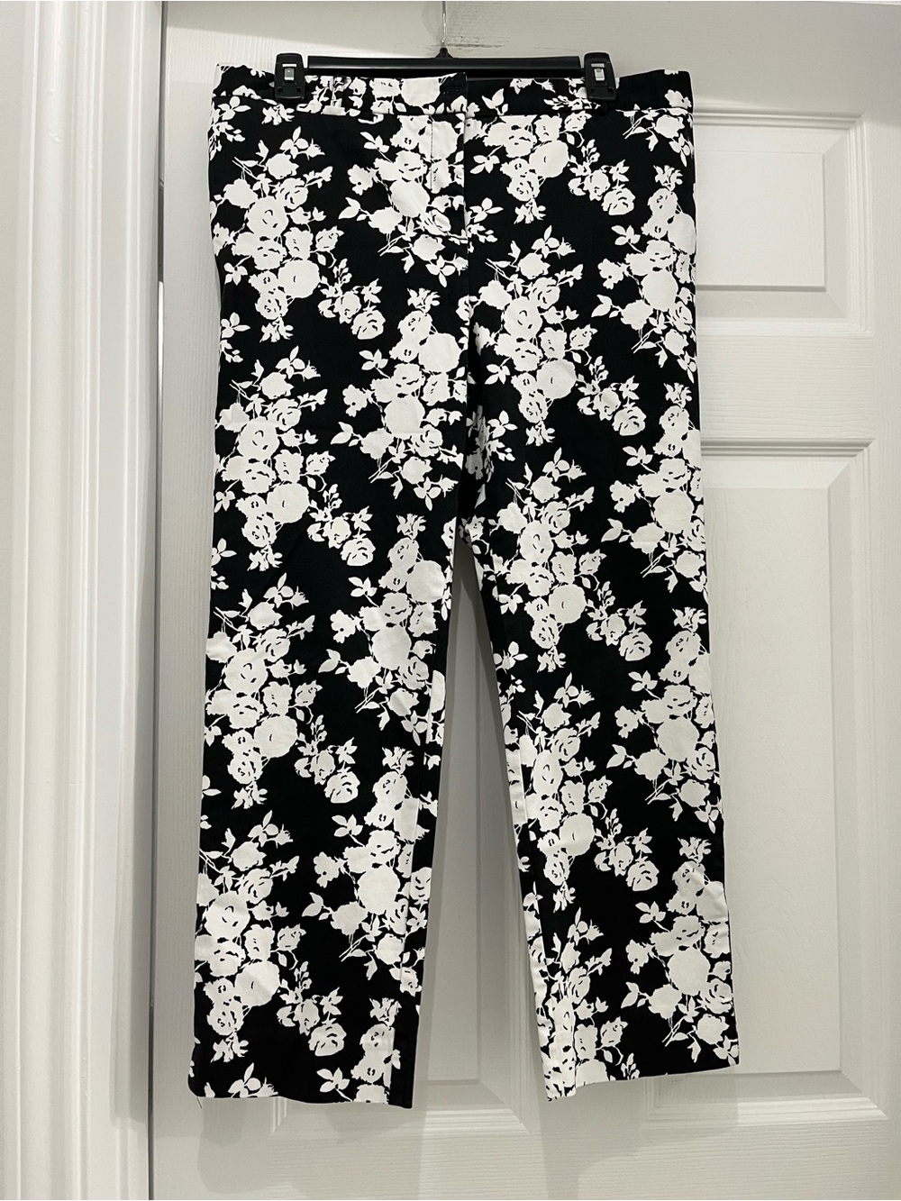 Charter Club Black and White Floral Capri Pants